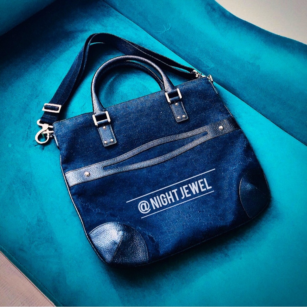 GUCCI XL Monogram canvas tote travel crossbody bag